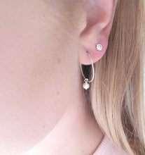 Load image into Gallery viewer, Silver Light weight hoops