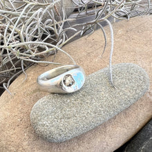 Load image into Gallery viewer, Sterling silver signet ring feature lab diamond

