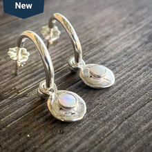 Load image into Gallery viewer, Inter-changeable Opal Pebble Hoops
